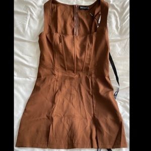 Rich brown mini dress
